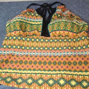 Southpoint Multicolor Patterned Women's Tankini Swim Top size 22W